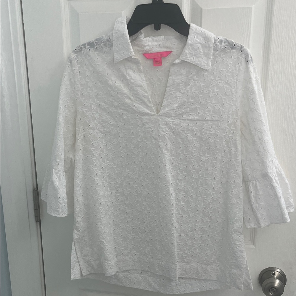 Lilly Pulitzer White Eyelet Blouse